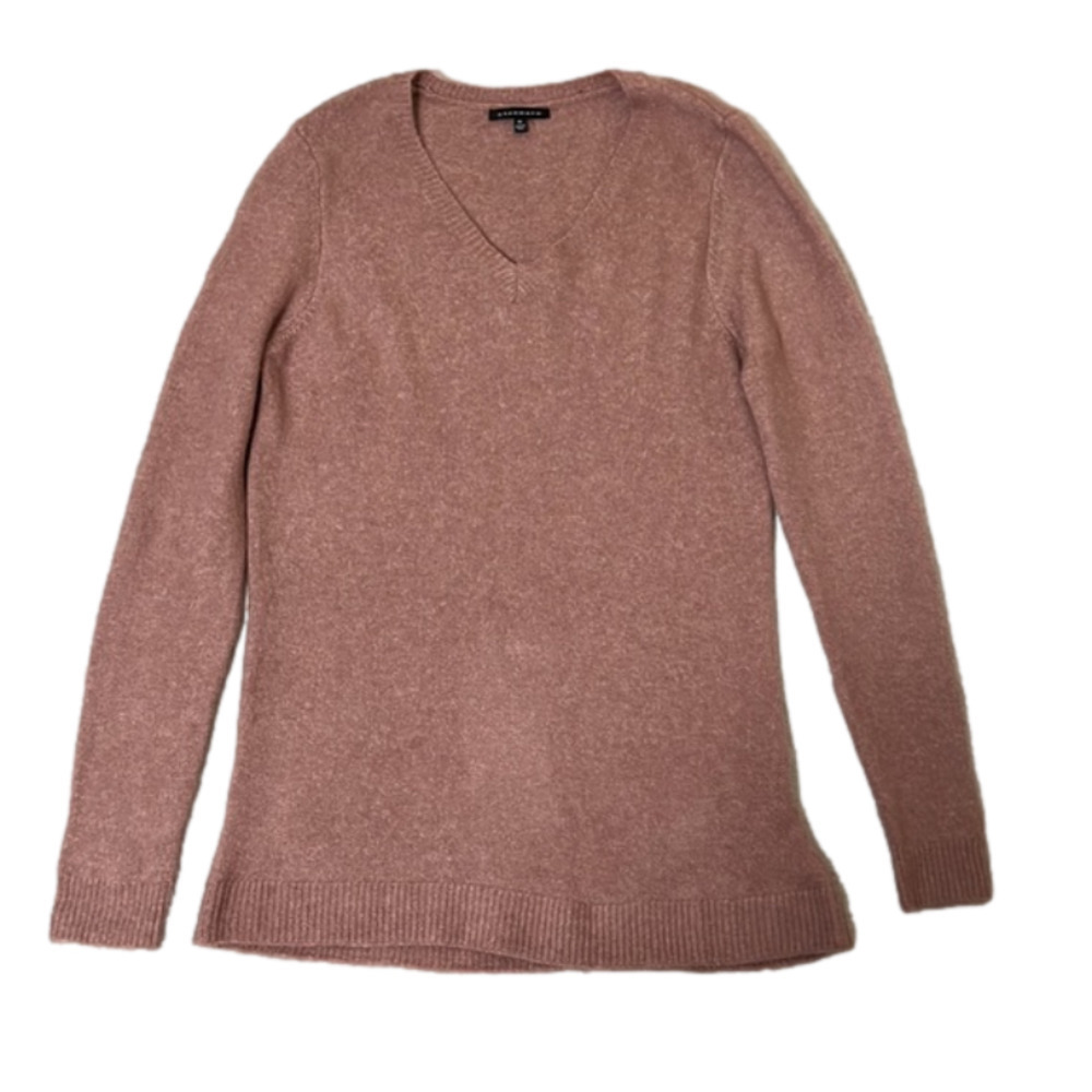 Staccato Blush V-neck Long Sleeve Soft Tunic Sweater - Size Medium